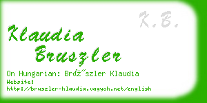 klaudia bruszler business card